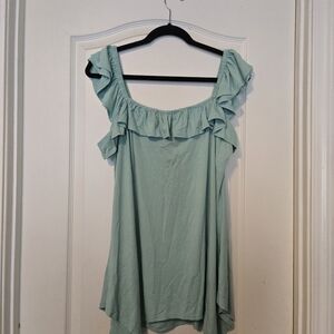 Sleeveless Ruffle Tunic Top in Mint